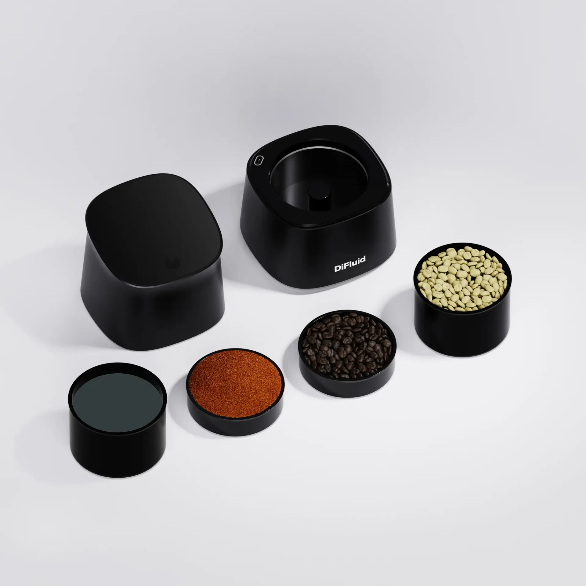 Omix Plus handheld coffee analyzer measuring TDS, Brix, and roast degree